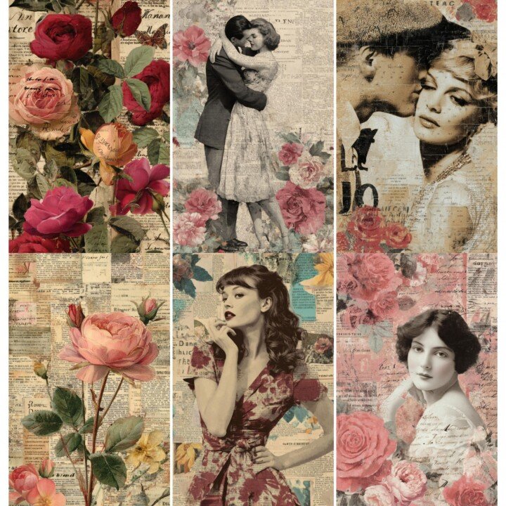 romantic – 52 Romantic Vintage Junk Journal Pages