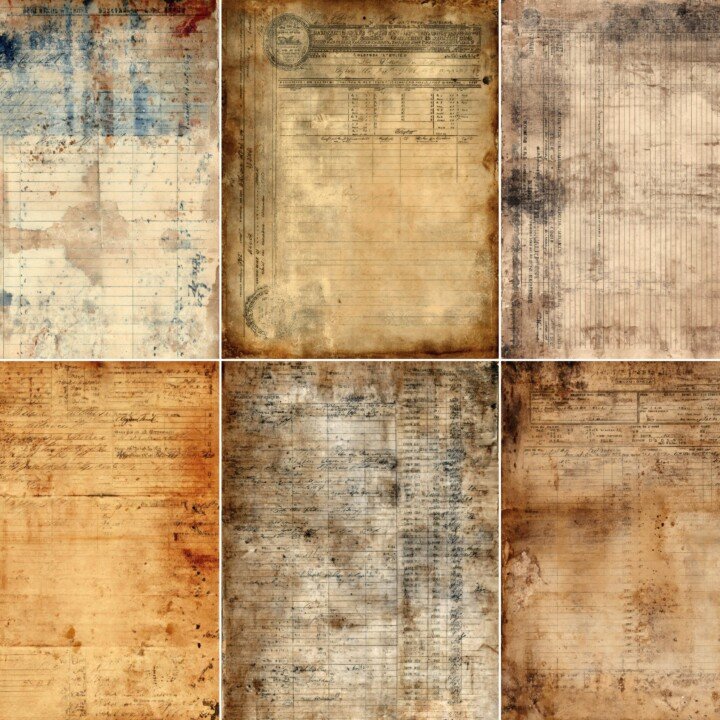 vintage – 52 Vintage Bank Records Kit