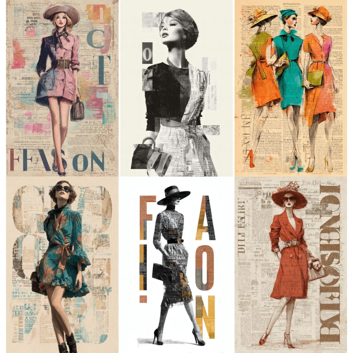fashion – 52 Fashion Designer Junk Journal Pages