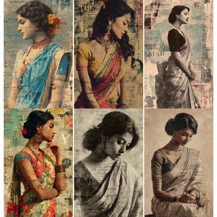 saree – 52 Saree Girl Junk Journal Pages