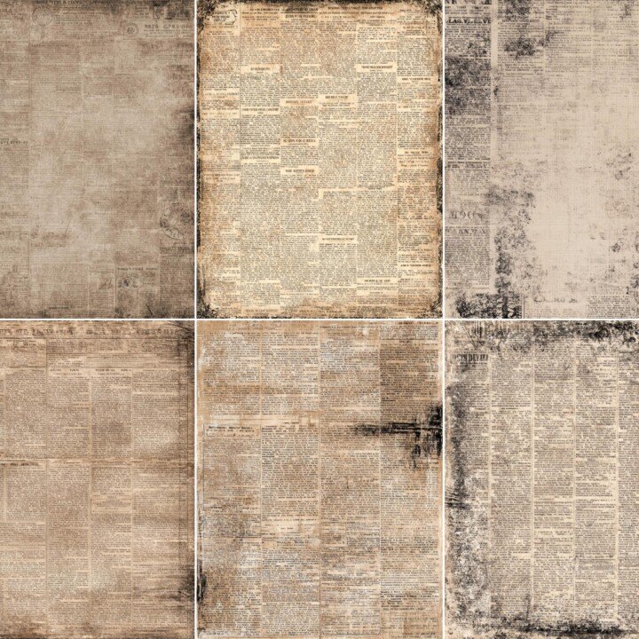 vintage – 56 Vintage Newspaper 1800s Gazette Junk Journal Pages