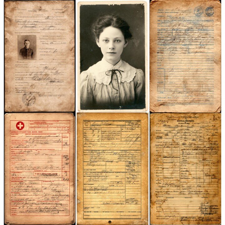 vintage – 56 Vintage Hospital Form Junk Journal Pages