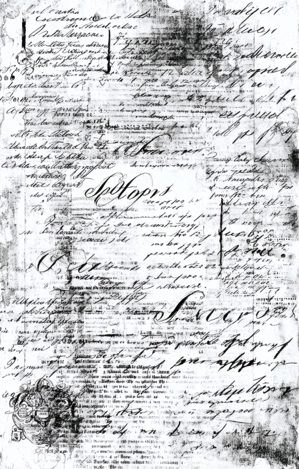 Vintage script collage scrapbook paper with distressed textures – preview 10