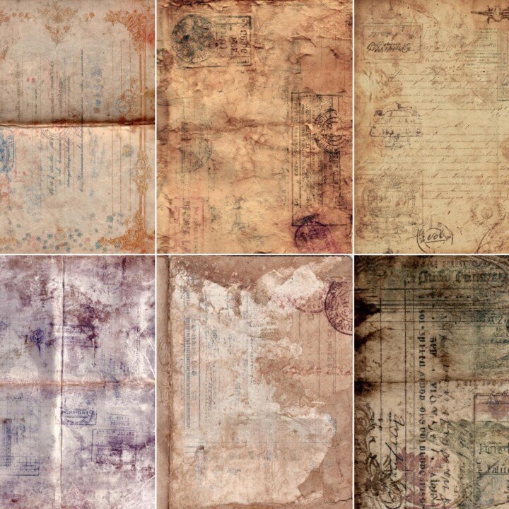 vintage – 52 Vintage Passport Junk Journal Pages