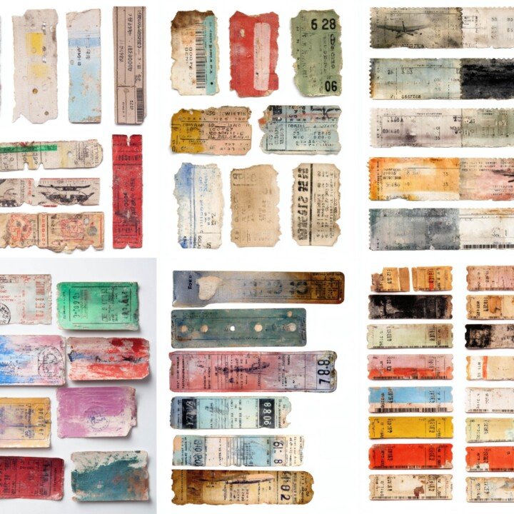 vintage – 200 Vintage Flight Tickets Strips Labels & Tags Ephemera