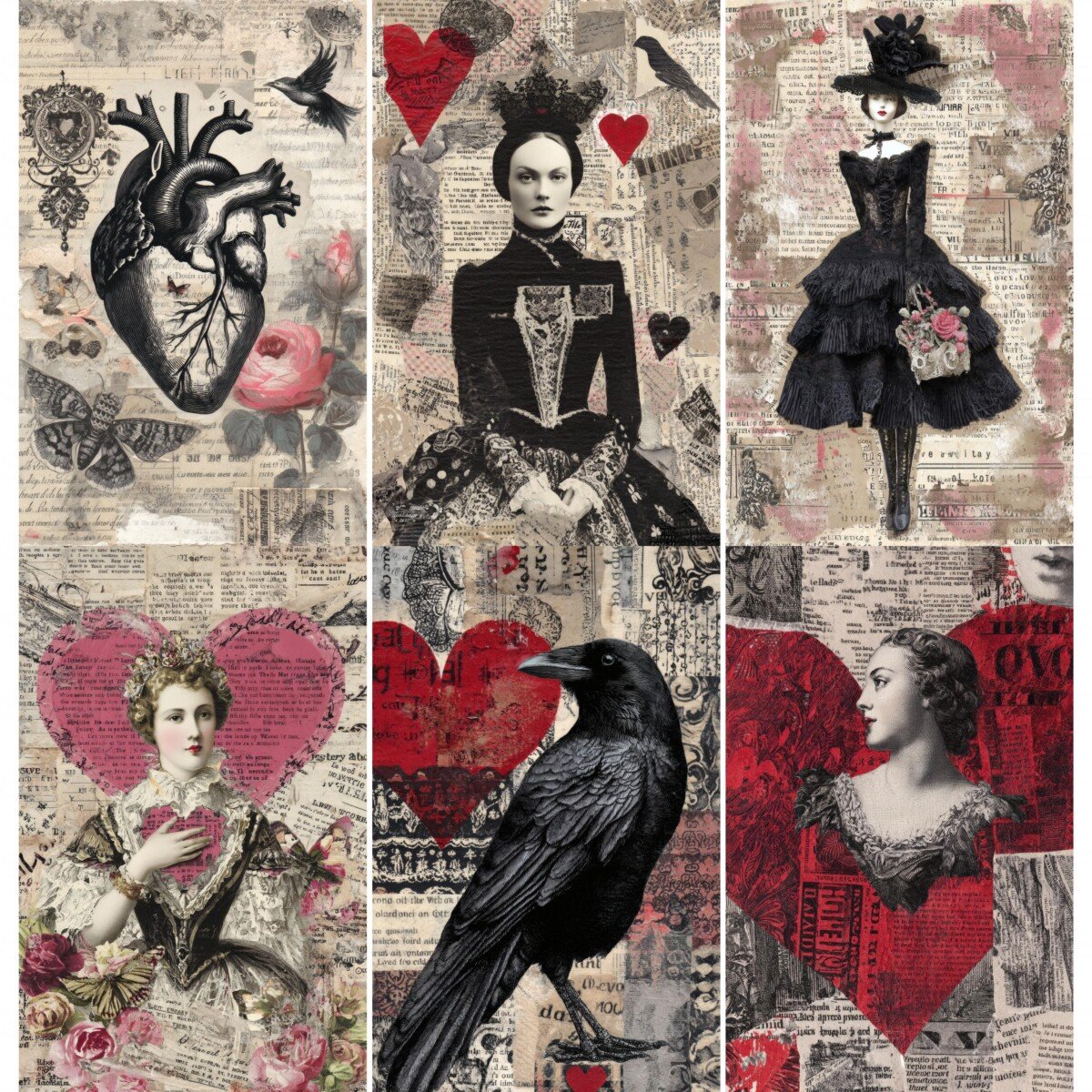 gothic – 52 Gothic Valentine Junk Journal Kit