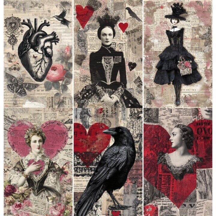 gothic – 52 Gothic Valentine Junk Journal Kit