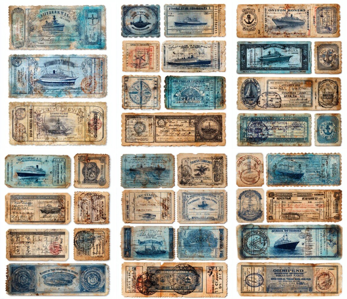 steamship travel vouchers preview 2 – Fussy Cuts