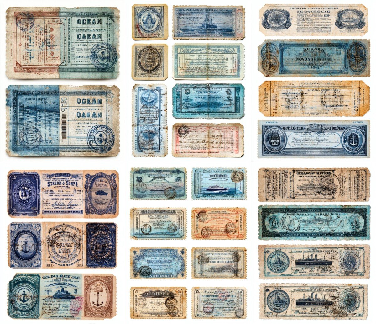 steamship travel vouchers preview 5 – Fussy Cuts