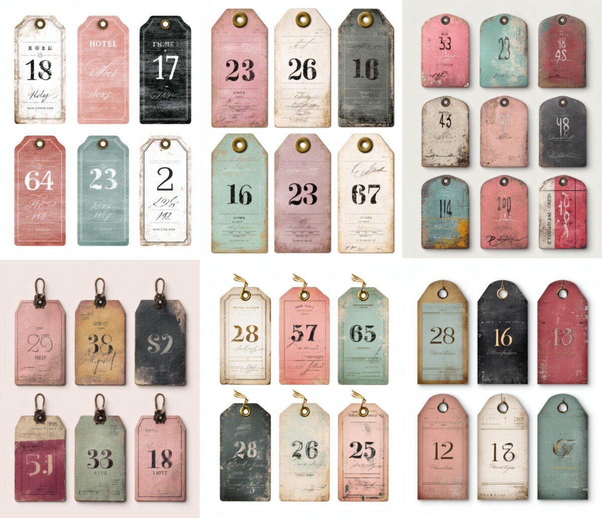retro – 100+ Retro Hotel Tag Ephemera, Luggage Claim Ticket Junk Journal Kit, Vintage Travel Label Printable Pack, Digital Download