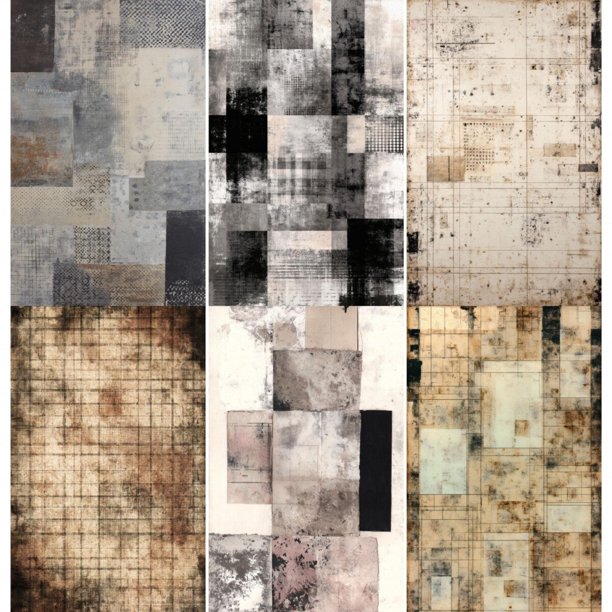 faded – 52 Faded Grid Junk Journal Pages