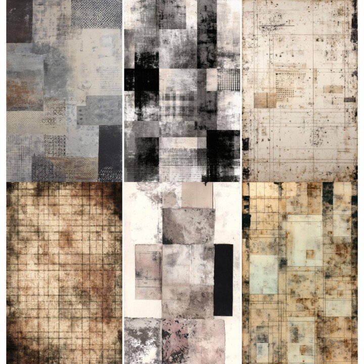 faded – 52 Faded Grid Junk Journal Pages