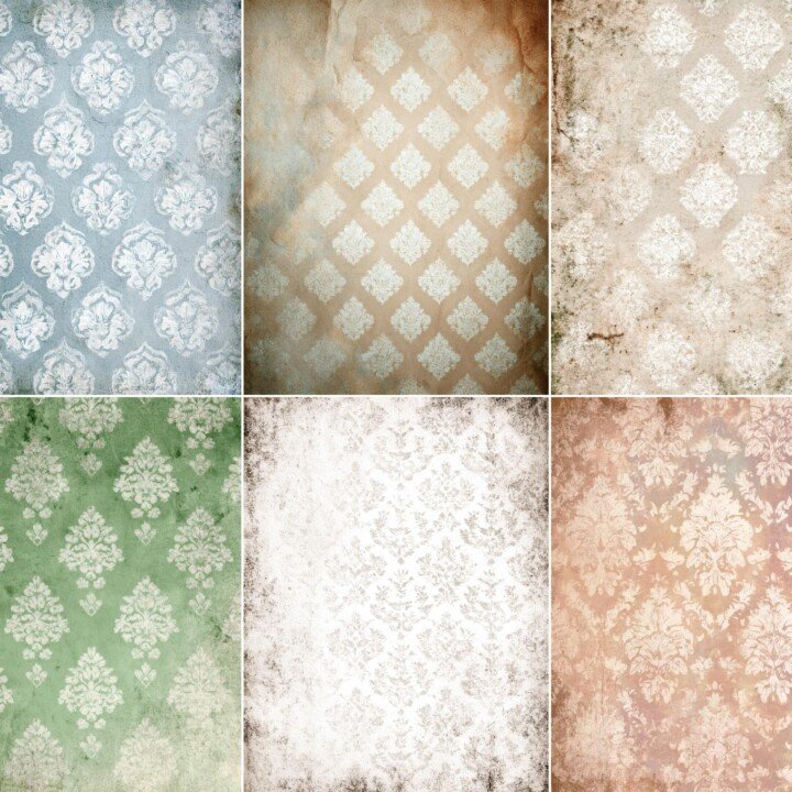 vintage – 56 Vintage Wallpaper Pastel Pattern Junk Journal Pages