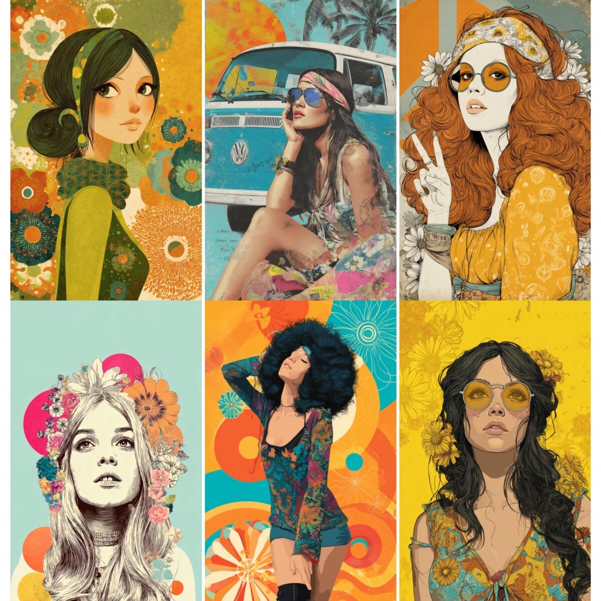 hippie – 59 Hippie Vintage Junk Journal Pages