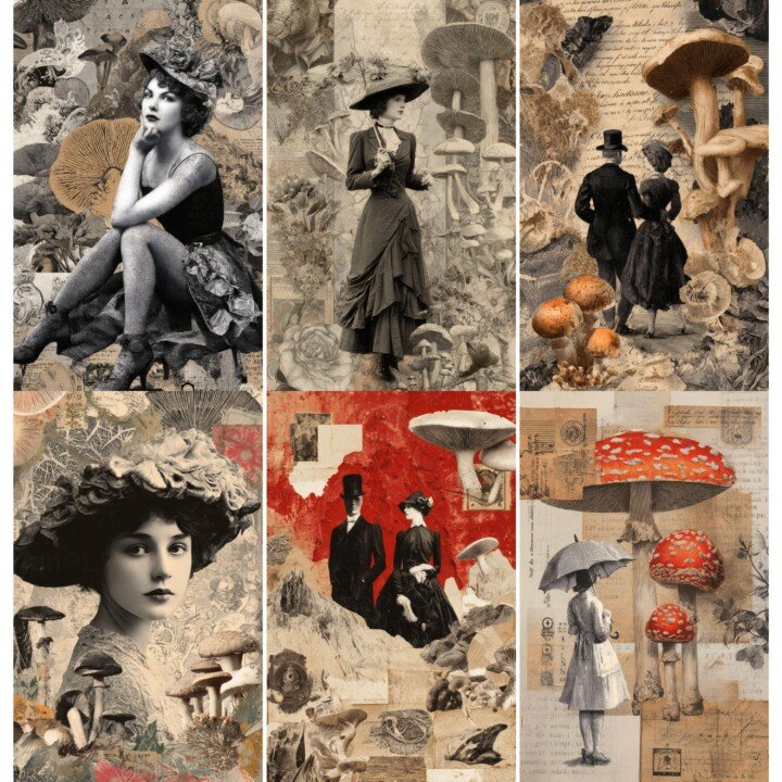 gothic – 52 Gothic Mushroom Junk Journal Pages