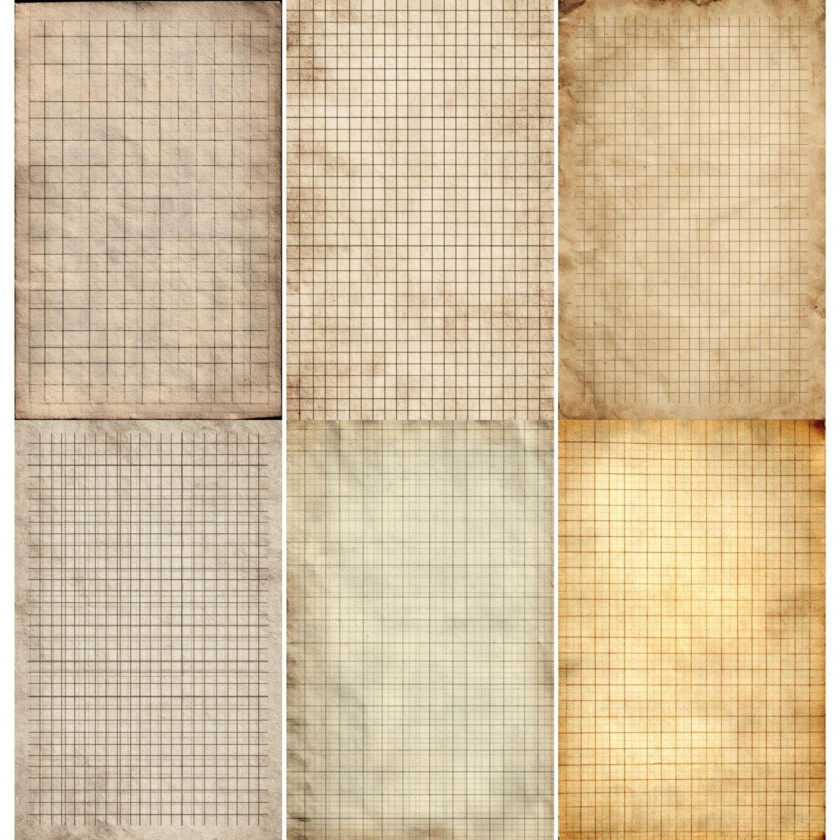 grid – 51 Grid Lined Ledger Junk Journal Pages