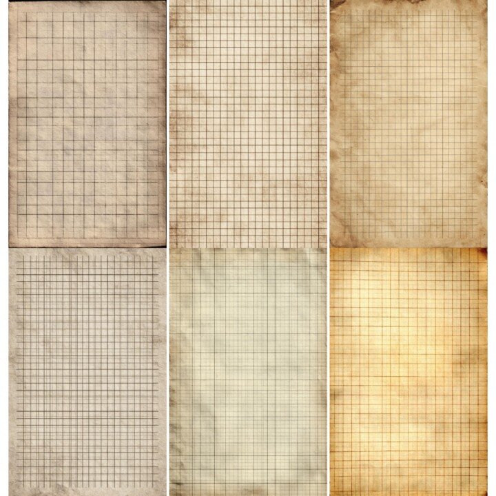 grid – 51 Grid Lined Ledger Junk Journal Pages