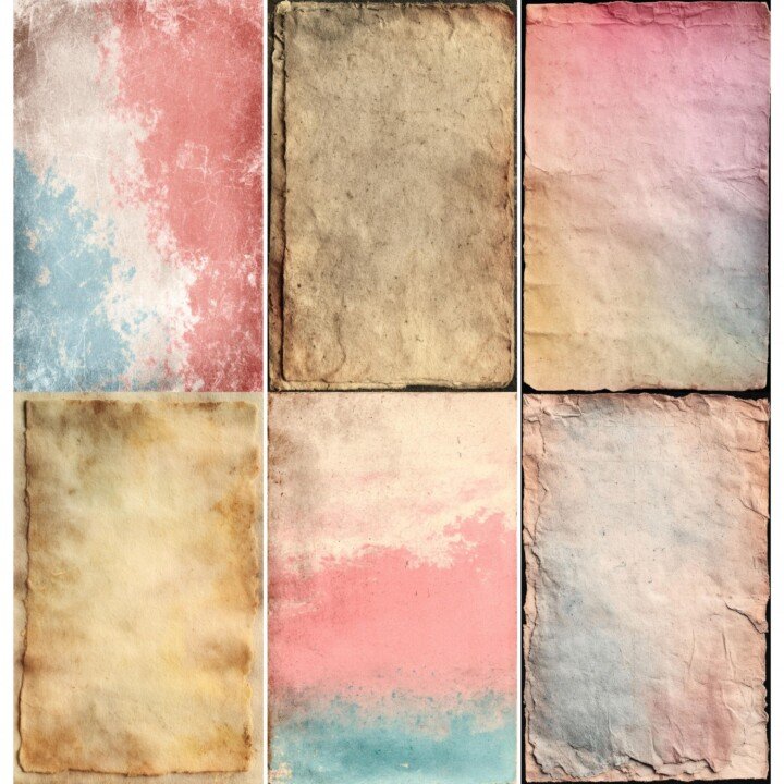 pastel – 48 Pastel Vintage Junk Journal Pages