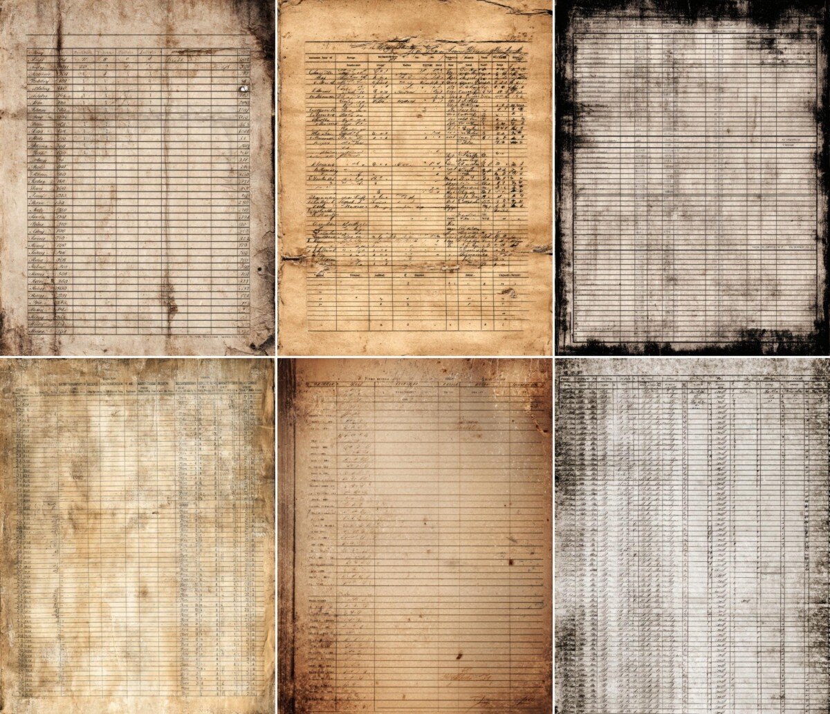 Cream and gray library ledger paper with distressed edges