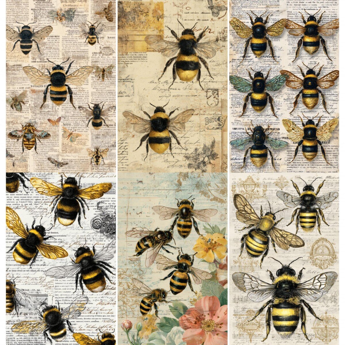 bee – 52 Bee Junk Journal Pages