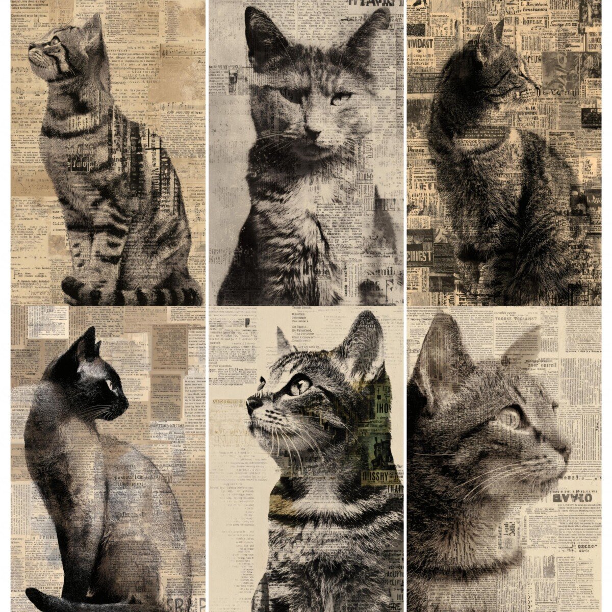 cat – 52 Cat Junk Journal Pages