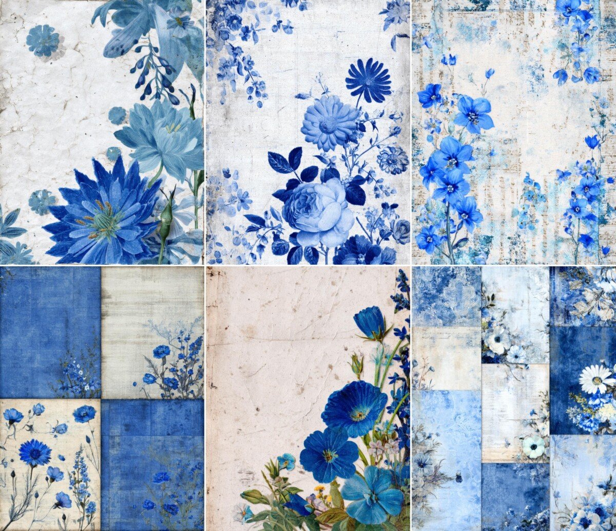 blue junk journal kit preview 4 – Kits