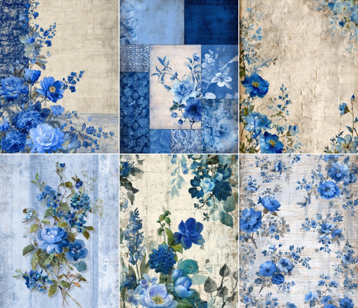 blue junk journal kit preview 2 – Kits