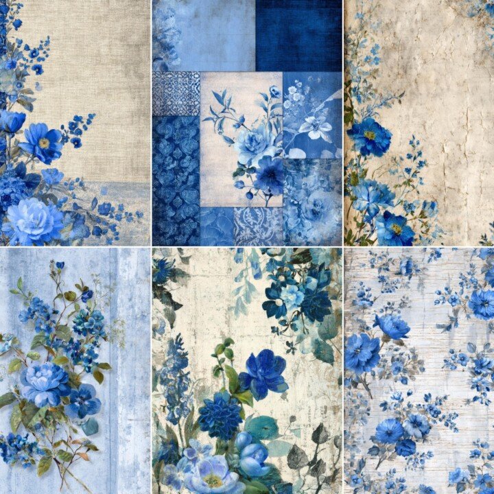 blue junk journal kit preview 2 – Kits