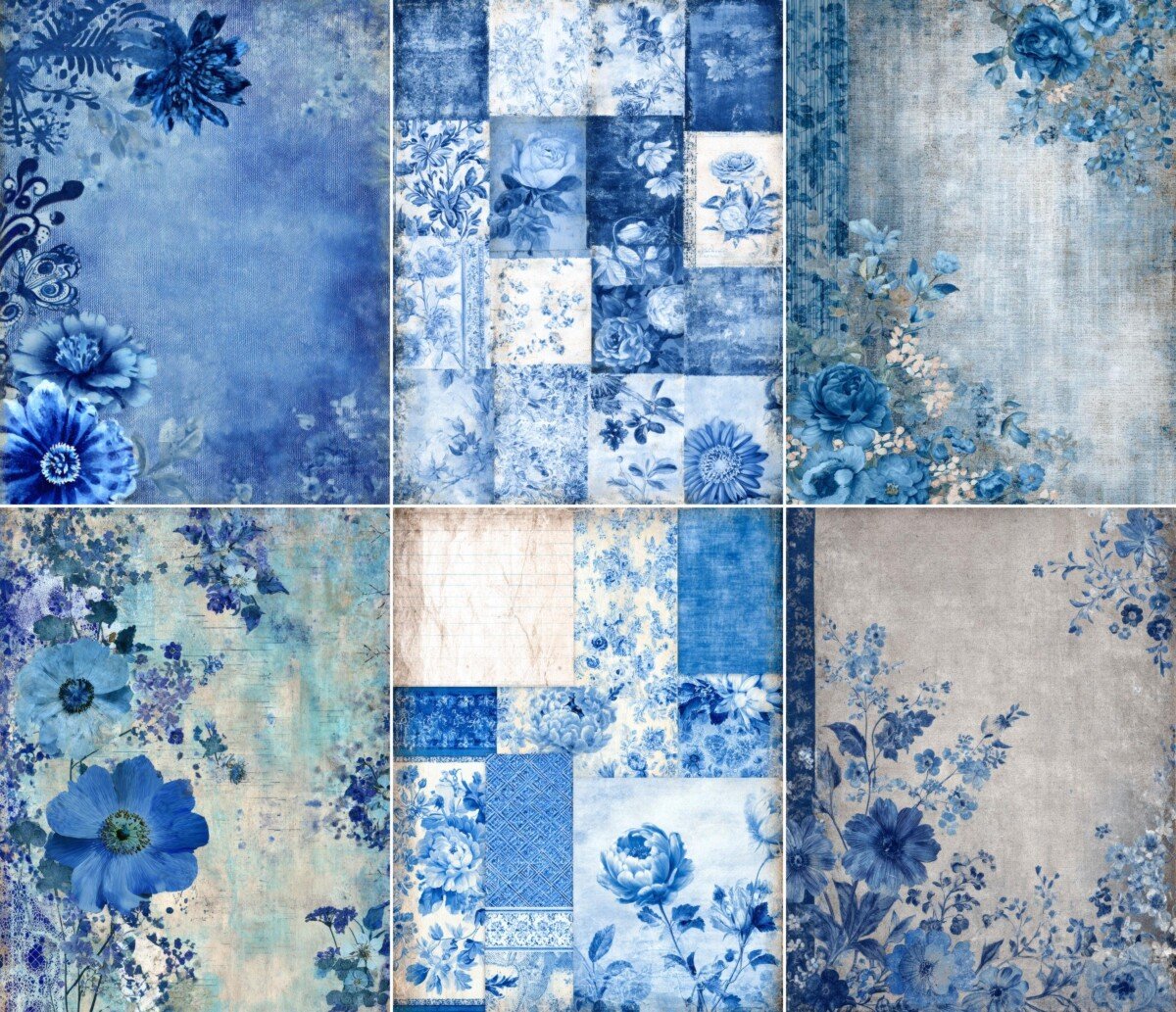 blue junk journal kit preview 8 – Kits