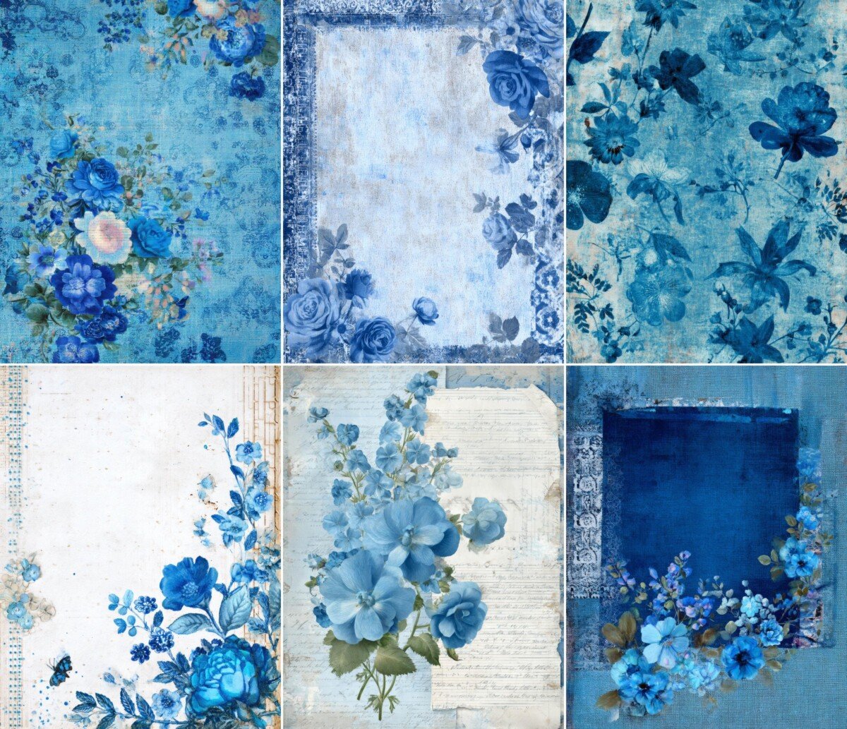 blue junk journal kit preview 6 – Kits