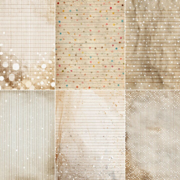 beige – 52 Beige Ledger Pattern Junk Journal Kit