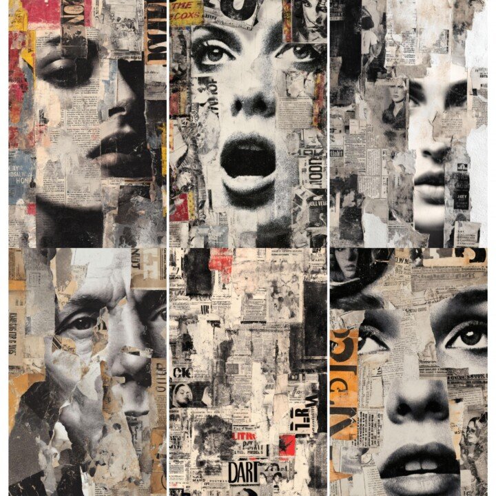 torn – 52 Torn Newspaper Junk Journal Pages