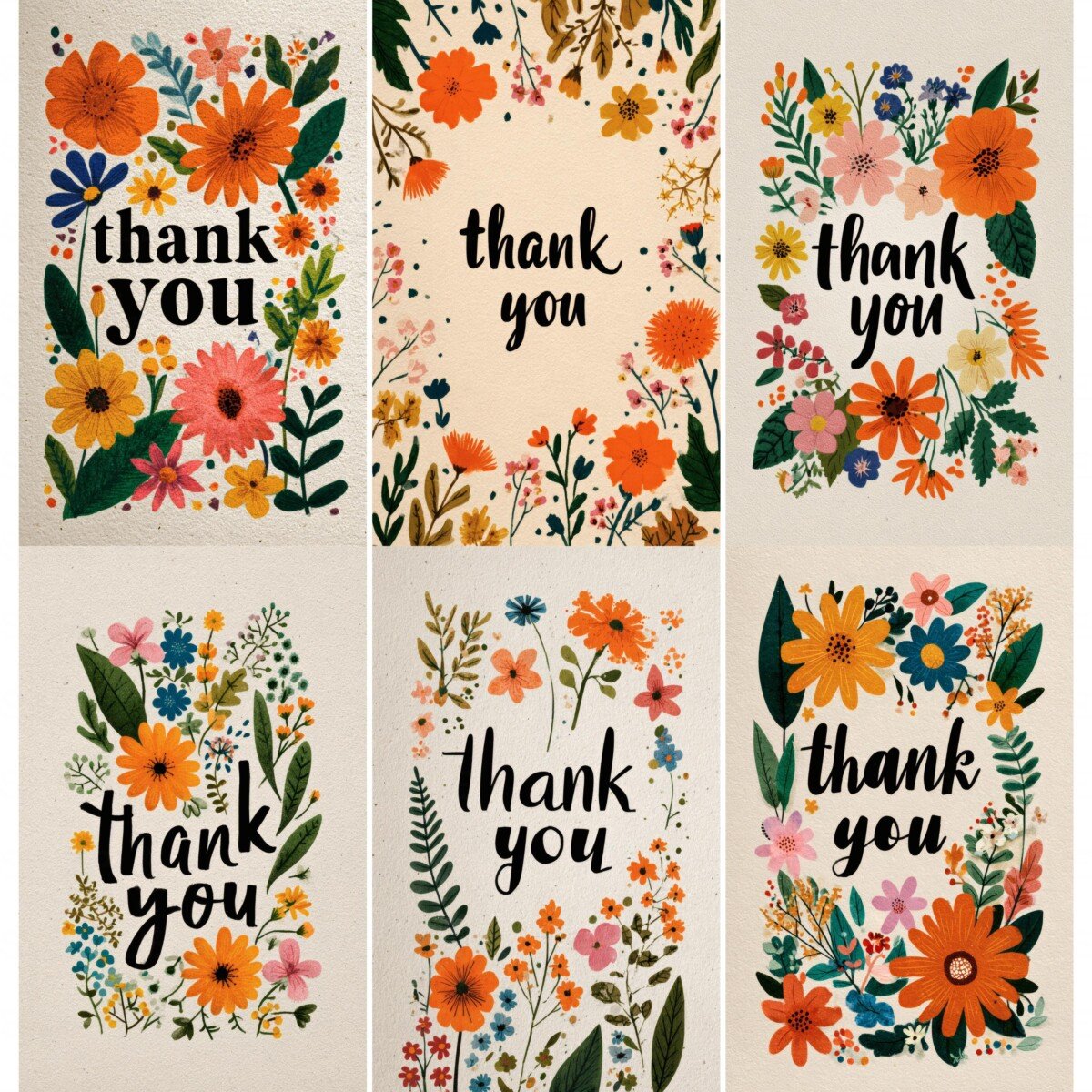 floral – 52 Floral Thank You Postcard Junk Journal Pages