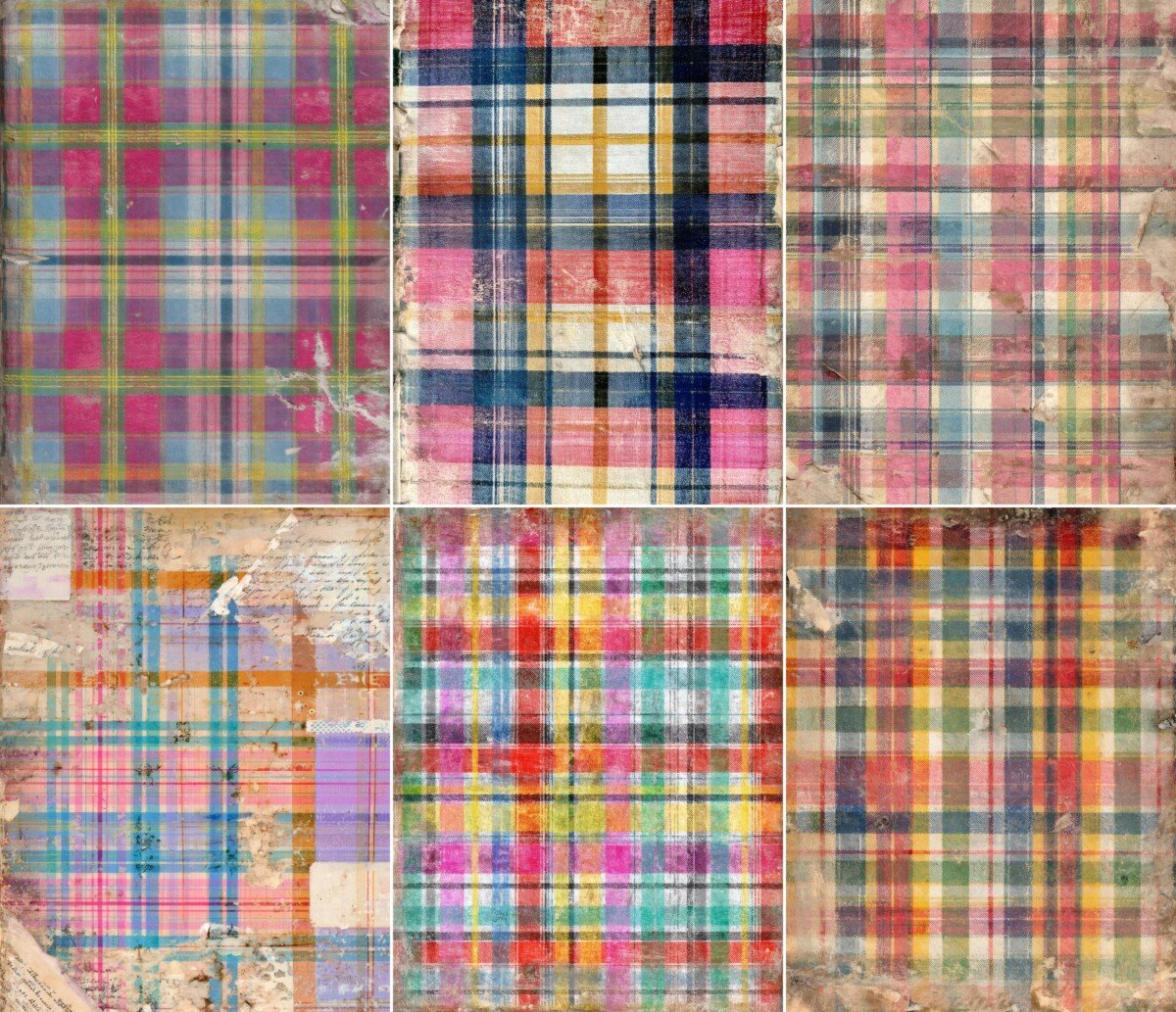pages – 52 Colorful Plaid Scrapbook Paper Pages