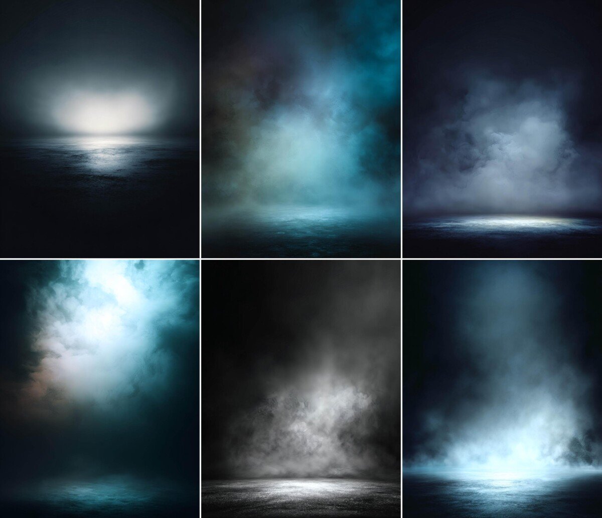 dark – 52 Dark Gradient Black Fog Junk Journal Pages