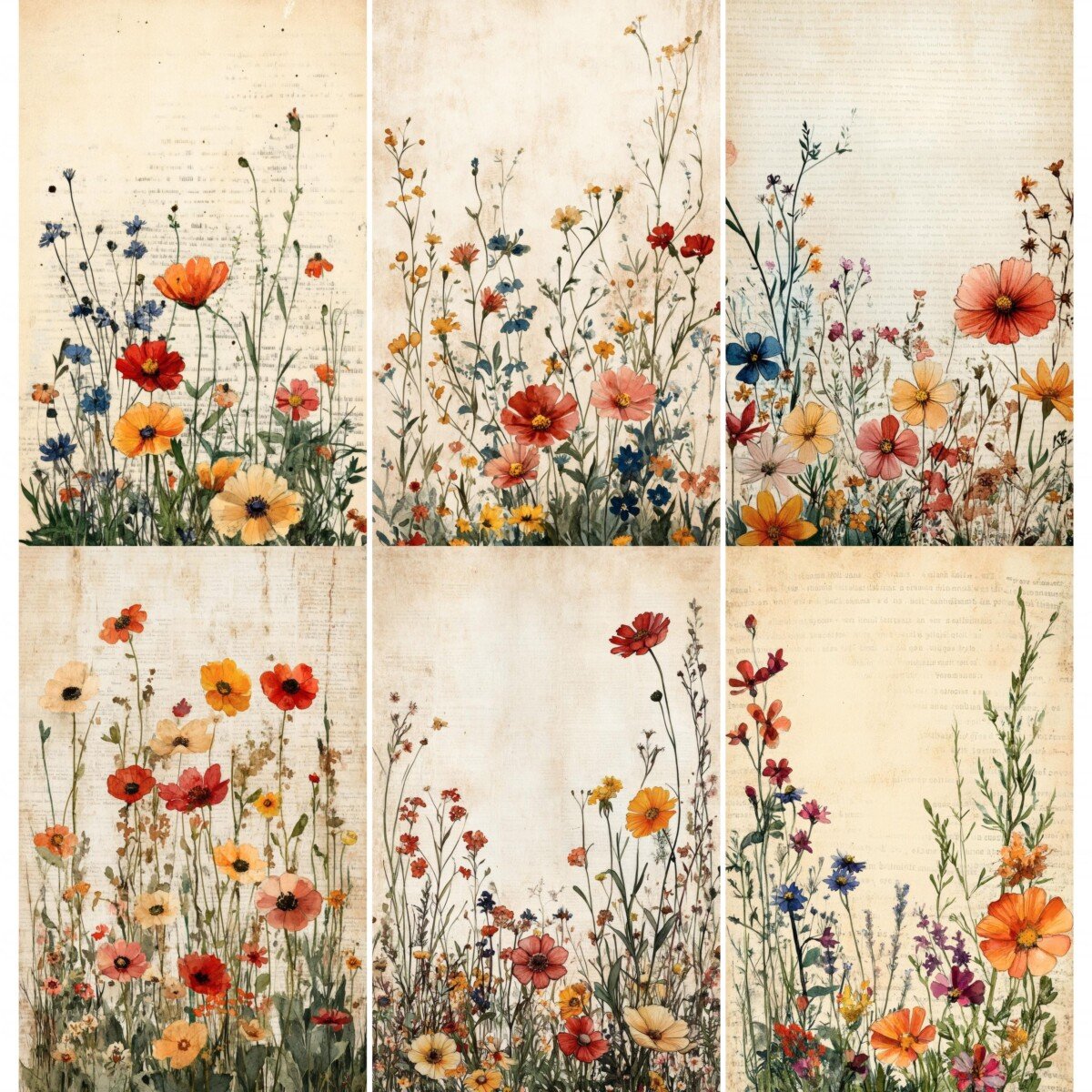 wildflower – 52 Wildflower Junk Journal Pages