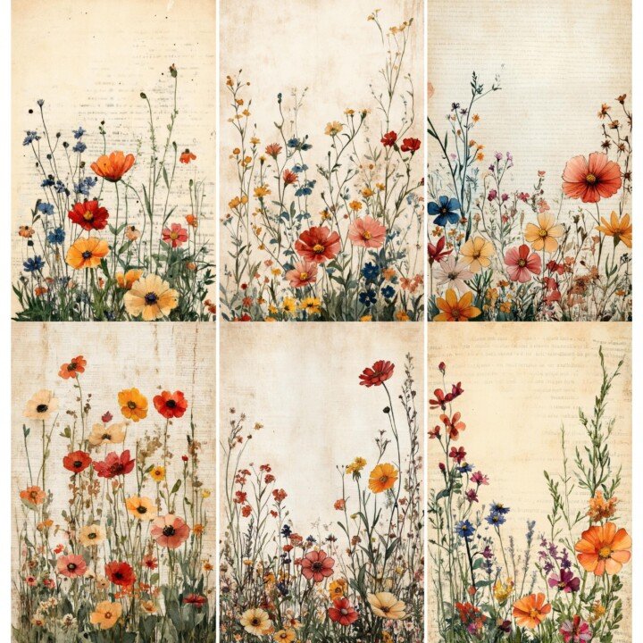 wildflower – 52 Wildflower Junk Journal Pages