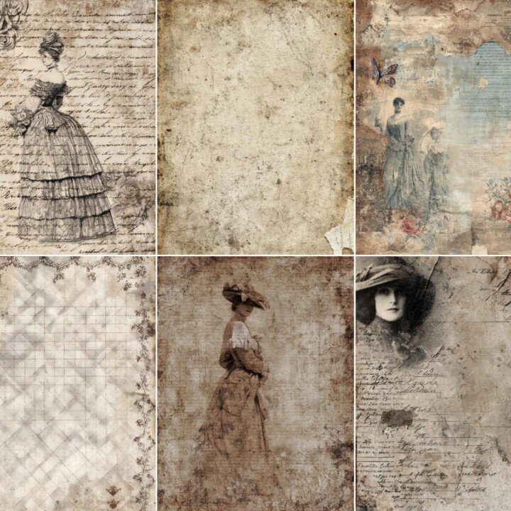 1800s Fashion Notes Journal – 44 Dressmaker Ephemera Pages