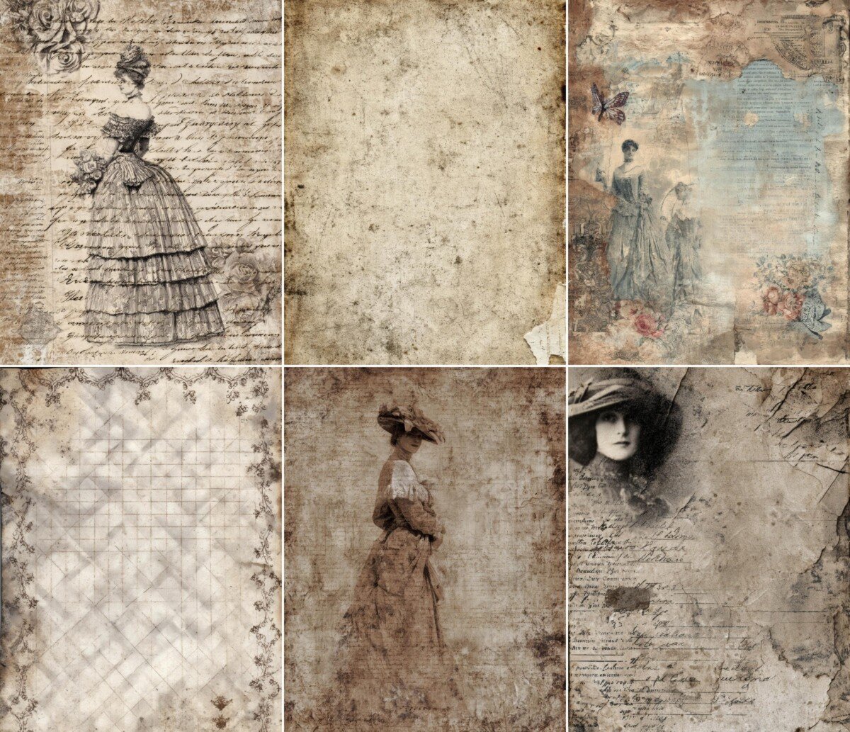 vintage – 44 Vintage Fashion Notes Pages, 1800s Fashion Junk Journal Pages, Dressmaker Ephemera Pack, Retro Scrapbook Printable, Digital Download