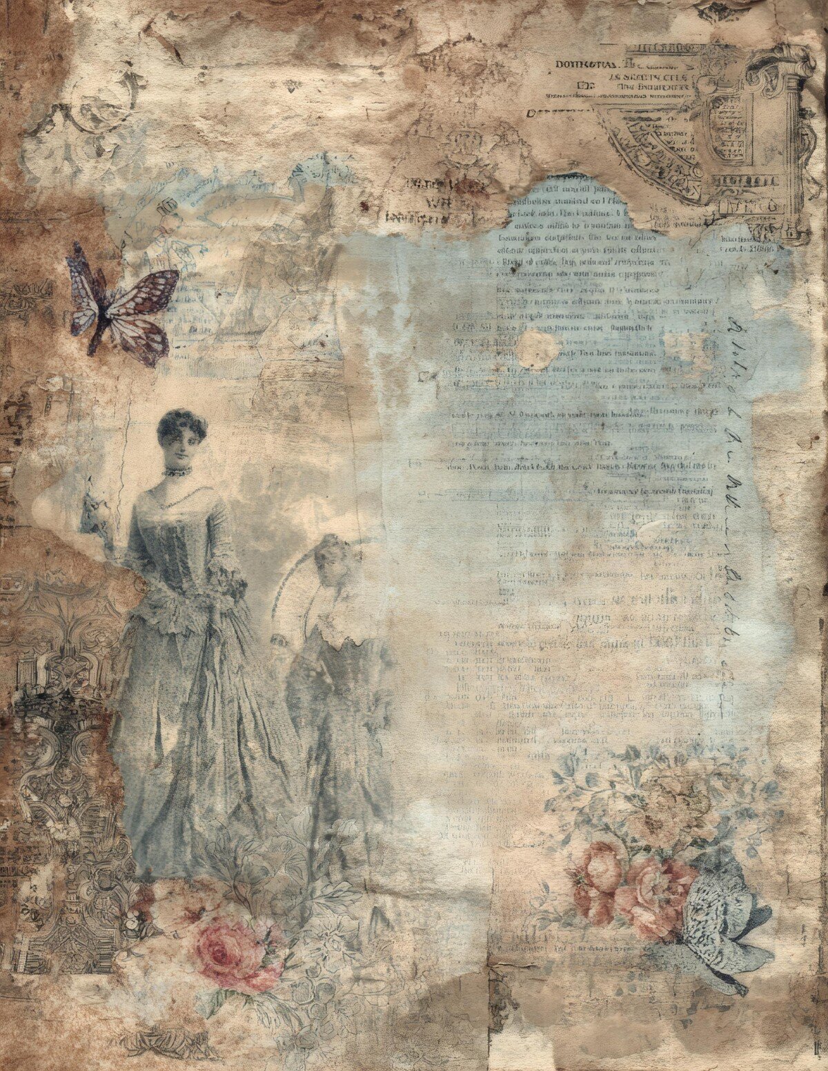 1800S Fashion Notes Journal – 44 Dressmaker Ephemera Pages - Image 9