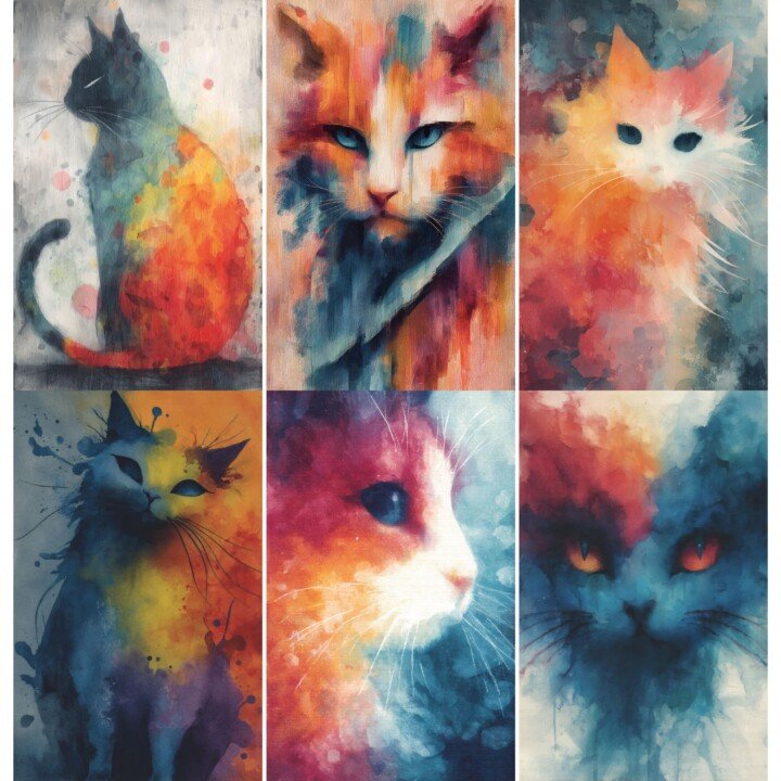 colorful – 52 Colorful Cat Junk Journal Pages