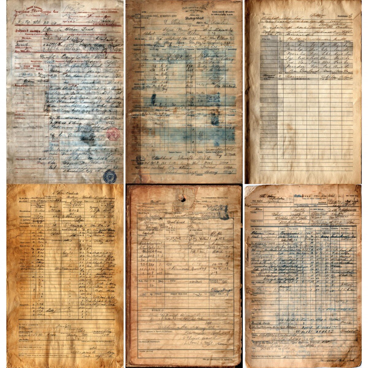 vintage – 51 Vintage Ledger Junk Journal Pages