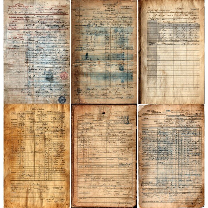 vintage – 51 Vintage Ledger Junk Journal Pages