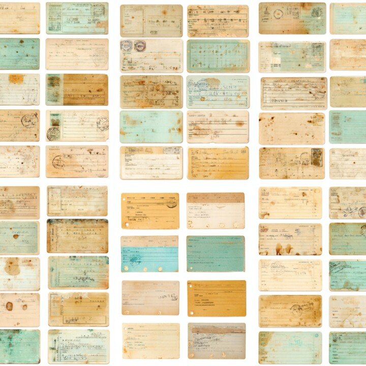 vintage – 150 Vintage Library Card Junk Journal Kit