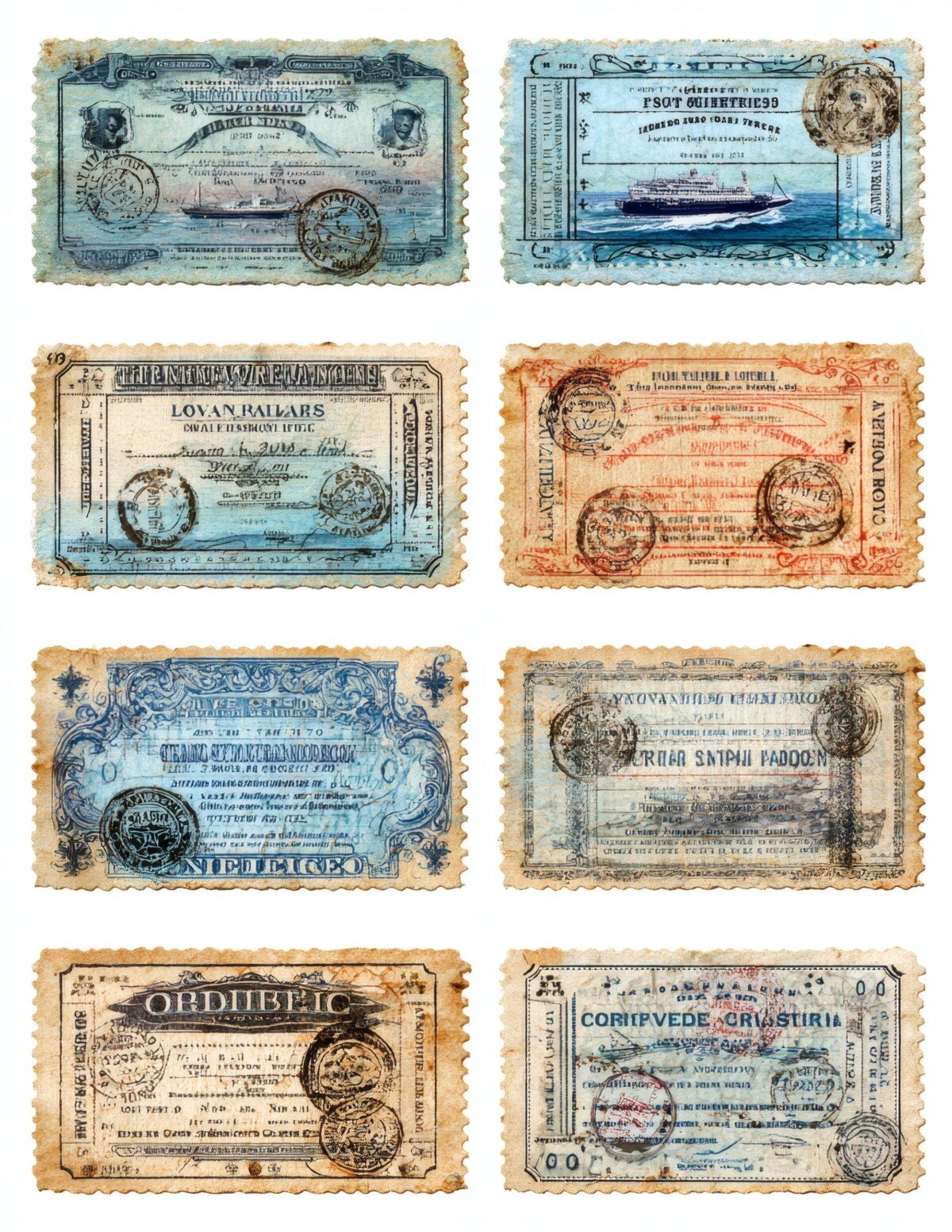 steamship travel vouchers preview 10 – Fussy Cuts