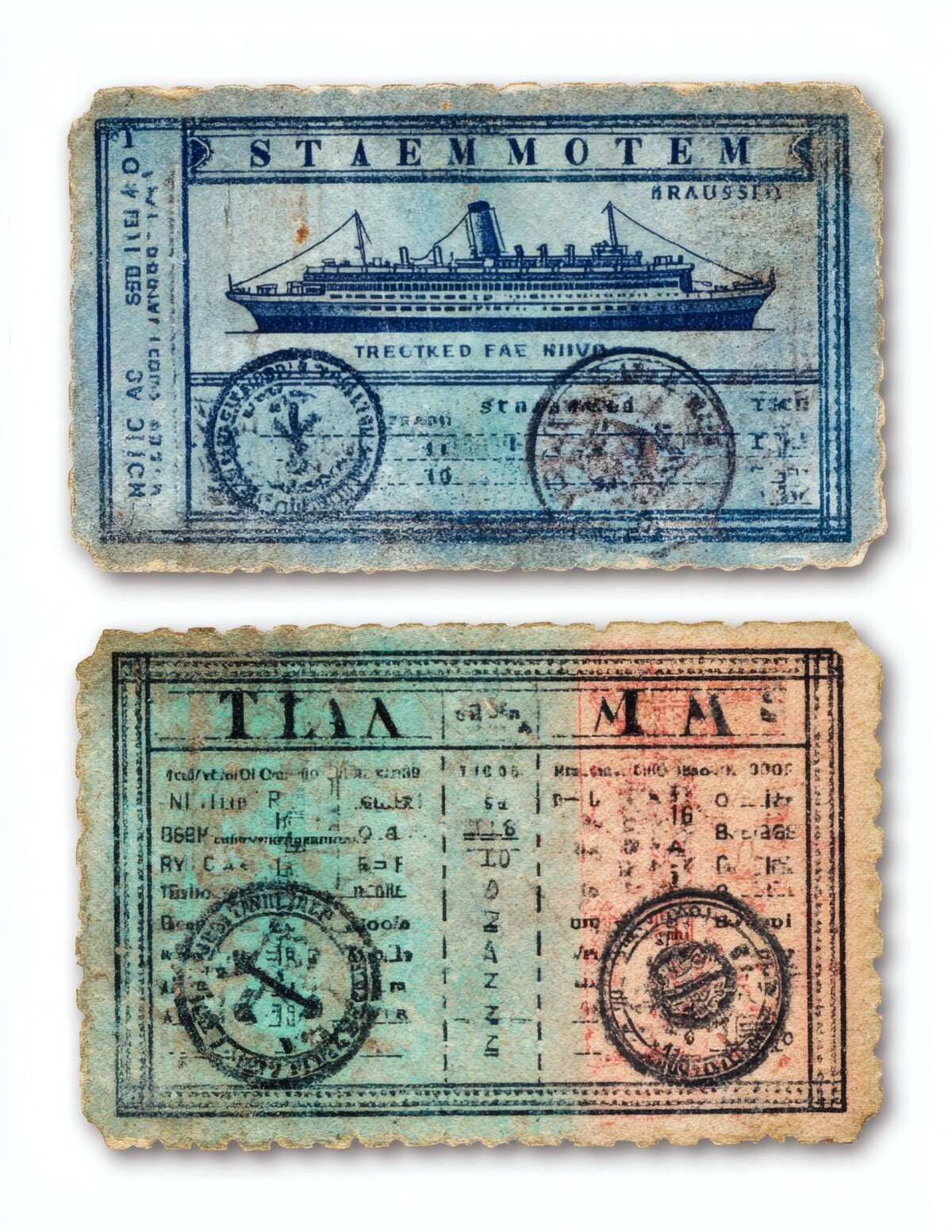 steamship travel vouchers preview 9 – Fussy Cuts