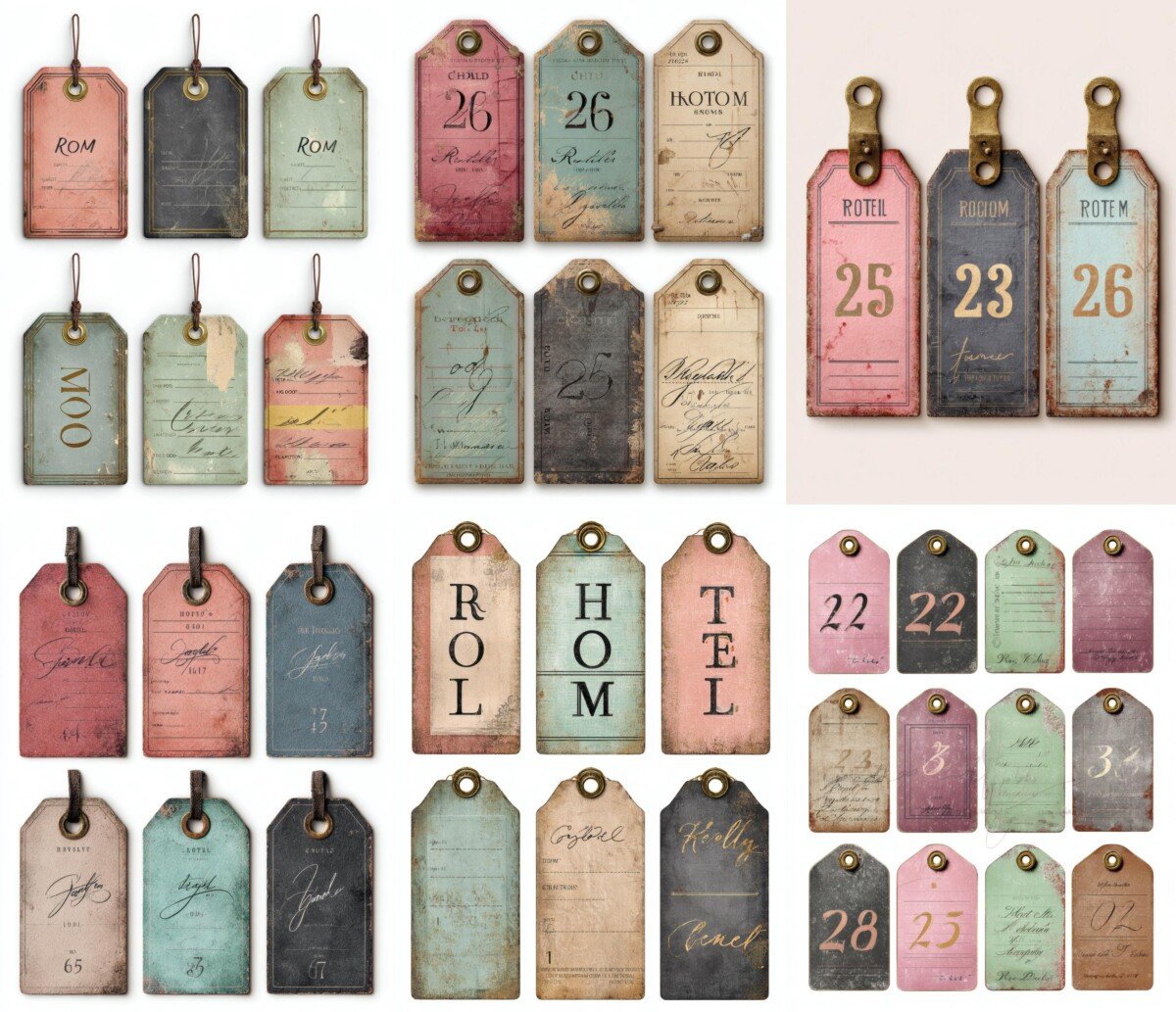 retro hotel tag ephemera preview 2 – Fussy Cuts