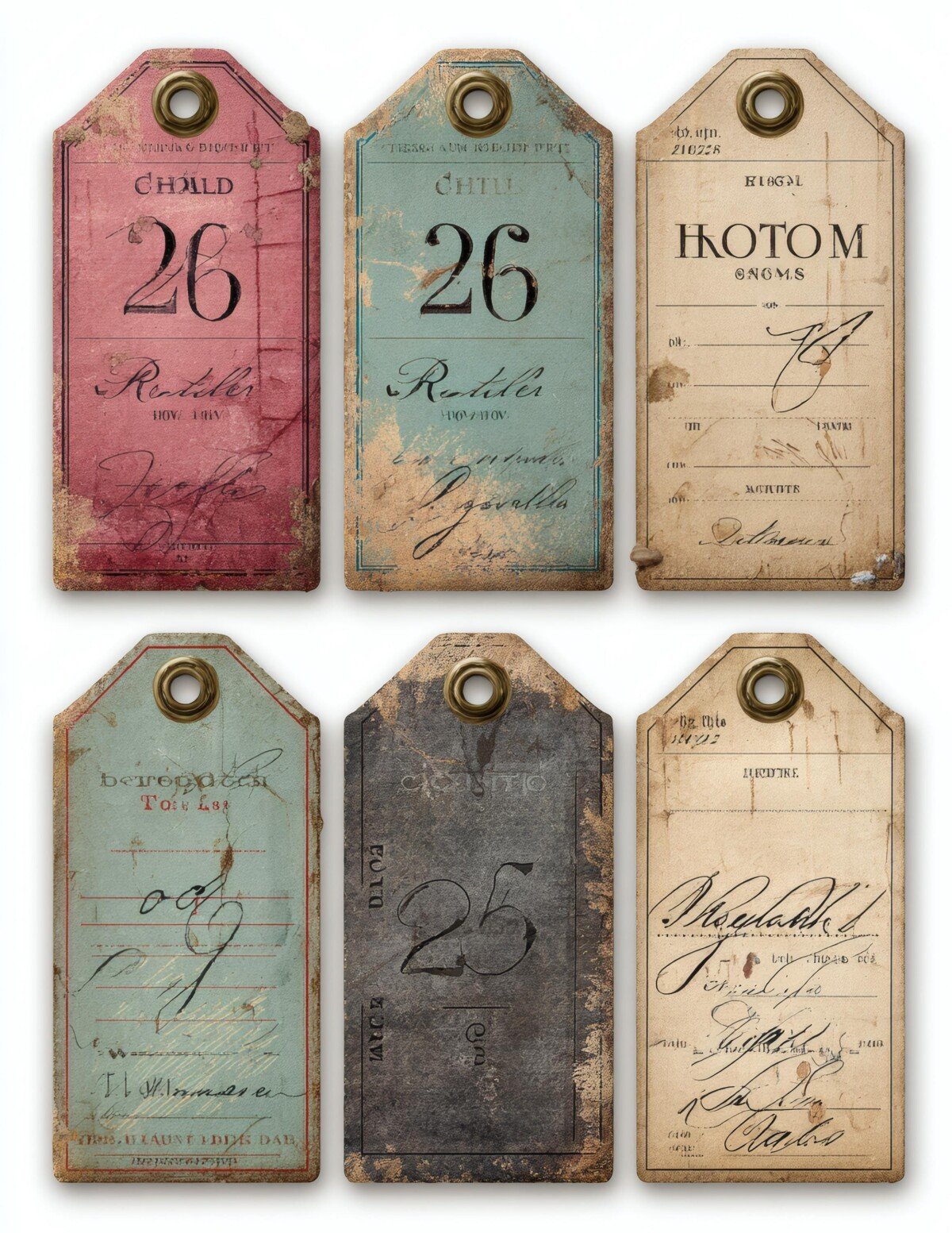 retro hotel tag ephemera preview 9 – Fussy Cuts