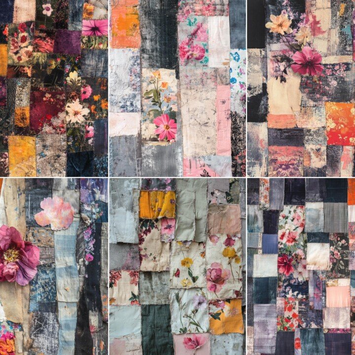 grunge – 52 Grunge Textile Fabric Junk Journal Pages