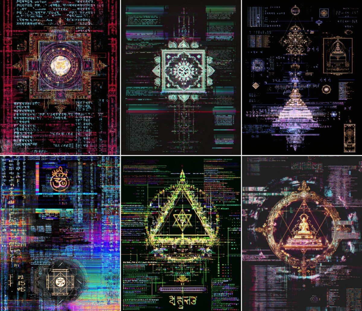 glitch – 52 Glitch Buddhist Junk Journal Pages